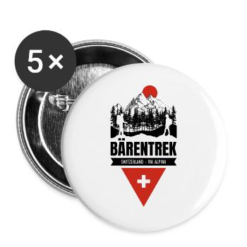 Suisse Barentrek Via Alpina - Lot de 5 grands badges (56 mm) - blanc - Devant