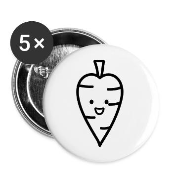 Carrot - Buttons large 2.2''/56 mm (5-pack) - white - Front