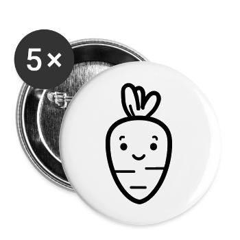 Carotte - Lot de 5 grands badges (56 mm) - blanc - Devant
