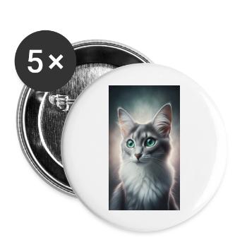 Cat - Buttons large 2.2''/56 mm (5-pack) - white - Front
