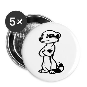 Bande dessinée Meerkat - Lot de 5 grands badges (56 mm) - blanc - Devant