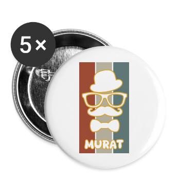 Murat comme nom - Lot de 5 grands badges (56 mm) - blanc - Devant