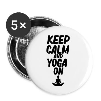 yoga - Lot de 5 grands badges (56 mm) - blanc - Devant