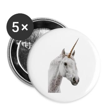 Licorne - Lot de 5 grands badges (56 mm) - blanc - Devant