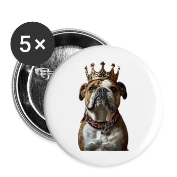 Bulldogge - Buttons groß 56 mm (5er Pack) - Weiß - Vorne