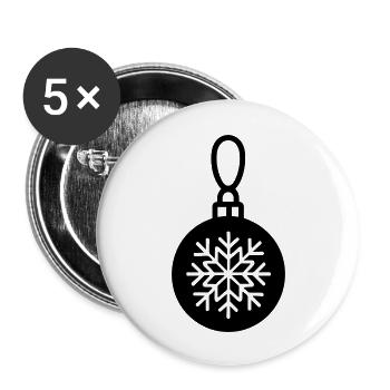 Boule de Noël - Lot de 5 grands badges (56 mm) - blanc - Devant