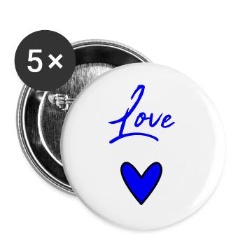 LIEBE. PAAR. GERADE VERHEIRATET. Junggesellinnenabschied. VALENTINSTAG. - Buttons groß 56 mm (5er Pack) - Weiß - Vorne