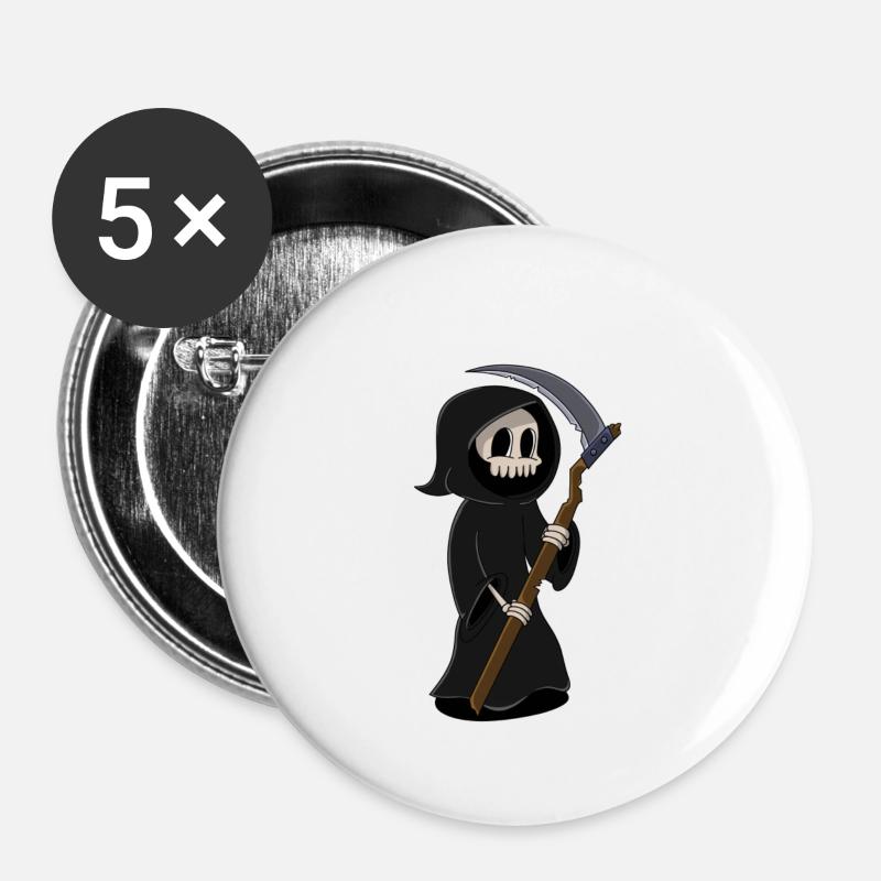 Skull - Buttons large 2.2''/56 mm (5-pack) - white