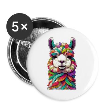 Alpaca - Buttons large 2.2''/56 mm (5-pack) - white - Front