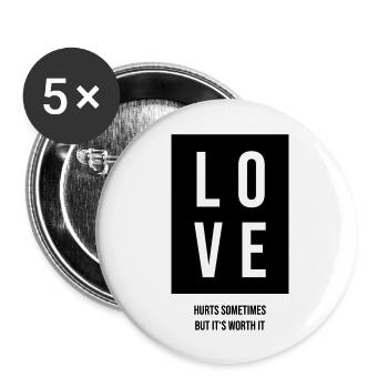 L’amour fait mal - Lot de 5 grands badges (56 mm) - blanc - Devant