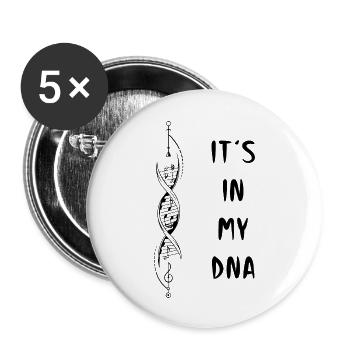 It´s in my DNA Music - Buttons groß 56 mm (5er Pack) - Weiß - Vorne