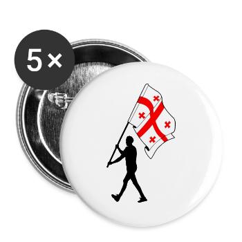 Flag Georgia man walking - Buttons large 2.2''/56 mm (5-pack) - white - Front