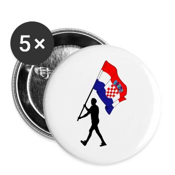 Flag Croatia man walking - Buttons large 2.2''/56 mm (5-pack) - white - Front