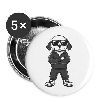 Kangal Staffordshire Bull Dog - Lot de 5 grands badges (56 mm) - blanc - Devant