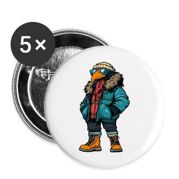 Harpy Bird Fashion Winter - Buttons large 2.2''/56 mm (5-pack) - white - Front