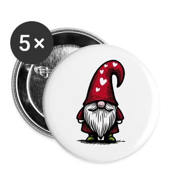 Wichtel James - Buttons groß 56 mm (5er Pack) - Weiß - Vorne
