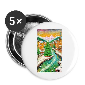 Winterdorf Winter Village - Buttons large 2.2''/56 mm (5-pack) - white - Front