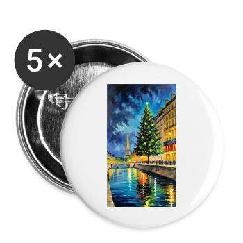 Sapin de Noël de Paris Sapin de Noël de Paris - Lot de 5 grands badges (56 mm) - blanc - Devant