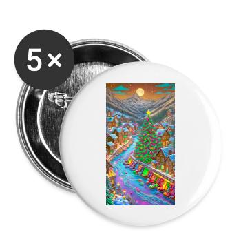 Weihnachtstage Dorf Christmas Days Village - Buttons large 2.2''/56 mm (5-pack) - white - Front