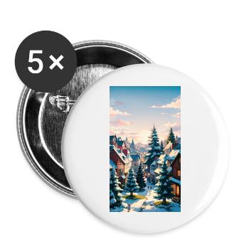 Fairytale Winter Village Enchanting Winter Village - Buttons large 2.2''/56 mm (5-pack) - white - Front
