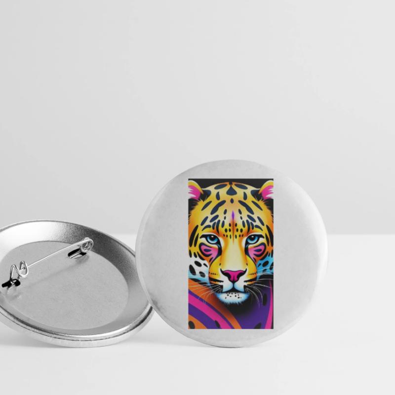 Leopard Front 1 Buttons groß 56 mm (5er Pack)