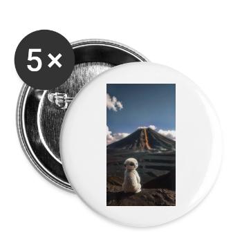 Cute animal watching a - Buttons large 2.2''/56 mm (5-pack) - white - Front