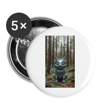 Waldkatzen-Skulptur Forest Cat Sculpture - Buttons groß 56 mm (5er Pack) - Weiß - Vorne