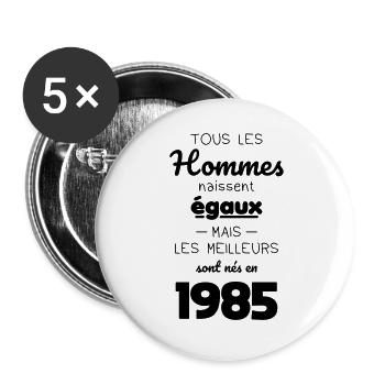40-jähriges Jubiläum - Best Born in 1985 - Buttons groß 56 mm (5er Pack) - Weiß - Vorne