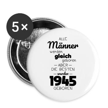 80e anniversaire - Les meilleurs sont nés en 1945 - Lot de 5 grands badges (56 mm) - blanc - Devant