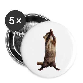 Frettchen - Buttons groß 56 mm (5er Pack) - Weiß - Vorne