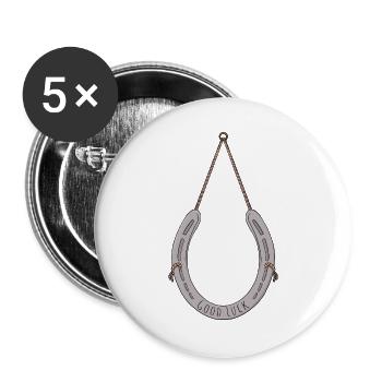 Horseshoe to bring you good luck - Buttons large 2.2''/56 mm (5-pack) - white - Front