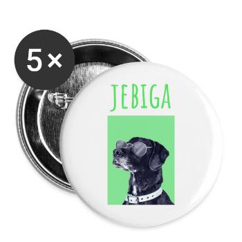 JEBIGA MAJICA - Buttons groß 56 mm (5er Pack) - Weiß - Vorne