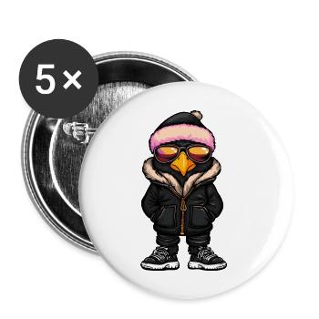 Harpyie Vogel Cool Comic - Buttons groß 56 mm (5er Pack) - Weiß - Vorne