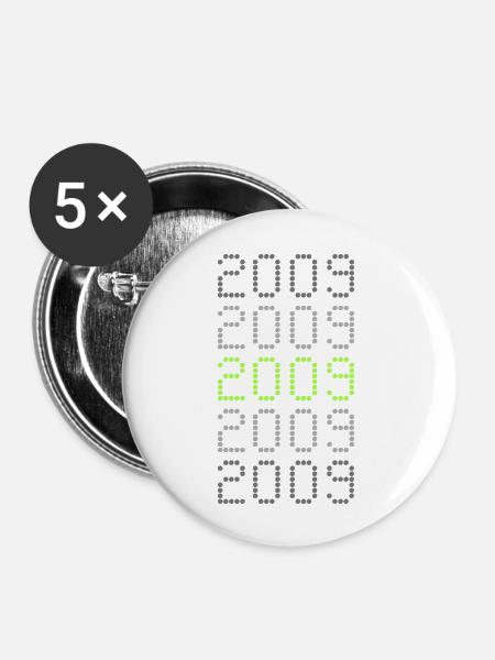 2009 - Buttons groß 56 mm (5er Pack) - Weiß