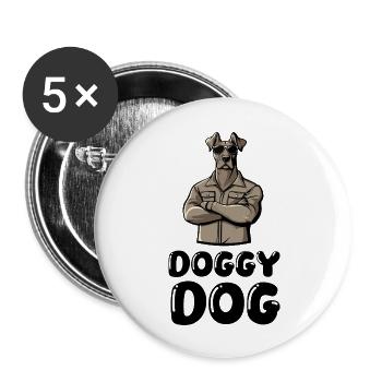 Dog Comic - Buttons large 2.2''/56 mm (5-pack) - white - Front