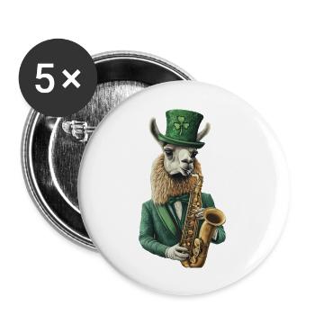 Lama - Buttons groß 56 mm (5er Pack) - Weiß - Vorne