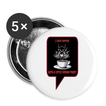 Demon twist in coffee - Buttons large 2.2''/56 mm (5-pack) - white - Front