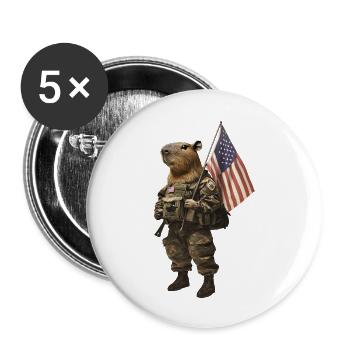 Wasserschwein - Buttons groß 56 mm (5er Pack) - Weiß - Vorne