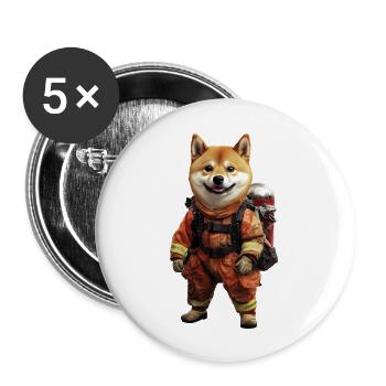 Shiba Inu - Buttons groß 56 mm (5er Pack) - Weiß - Vorne