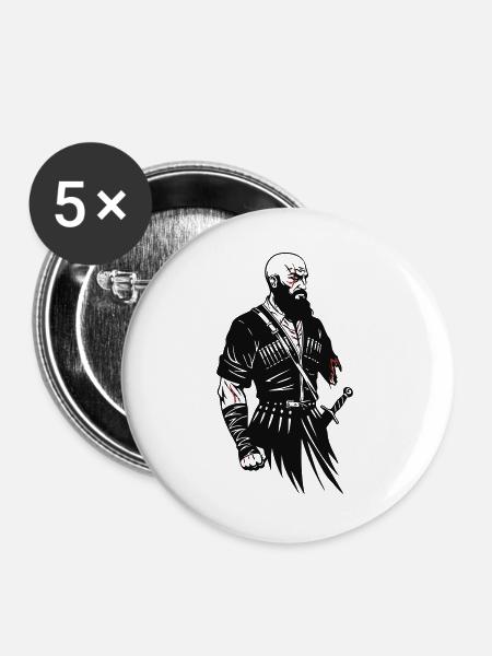 Байсангур Беноевский - Buttons groß 56 mm (5er Pack) - Weiß