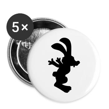 Bunny Jumping Hopping Bunny Funny Hopping Jumps Cool - Buttons large 2.2''/56 mm (5-pack) - white - Front