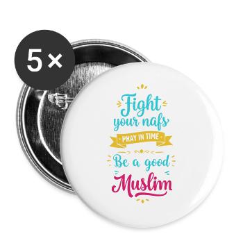 Be Good - Buttons large 2.2''/56 mm (5-pack) - white - Front
