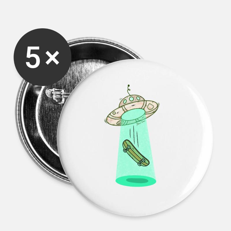 Ufo Skateboard Beam - Buttons large 2.2''/56 mm (5-pack) - white