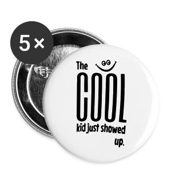 le gamin cool vient d'arriver - Lot de 5 grands badges (56 mm) - blanc - Devant
