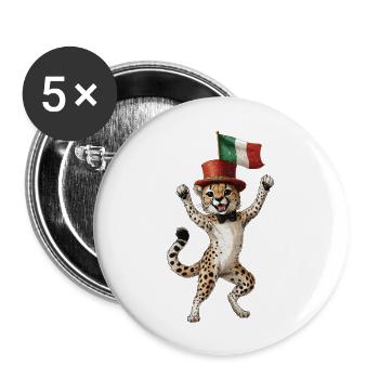 Gepard - Buttons groß 56 mm (5er Pack) - Weiß - Vorne