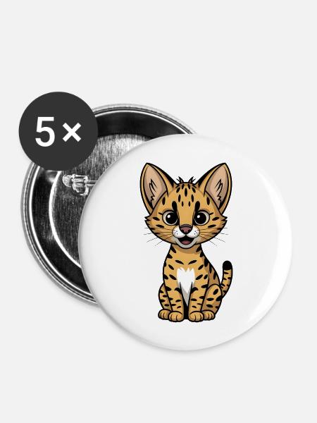 Serval - Buttons groß 56 mm (5er Pack) - Weiß