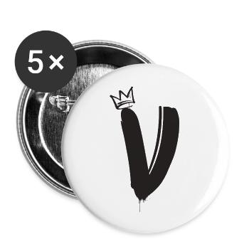 V - Buttons large 2.2''/56 mm (5-pack) - white - Front