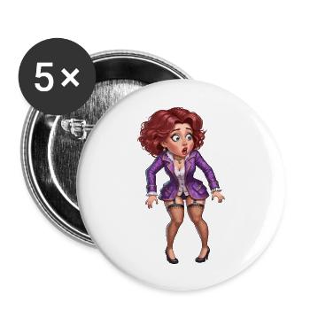 Tanzende Königin - Buttons groß 56 mm (5er Pack) - Weiß - Vorne