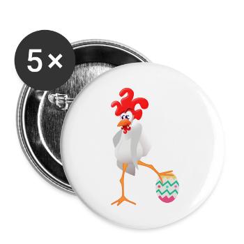 Easter rooster - Buttons large 2.2''/56 mm (5-pack) - white - Front
