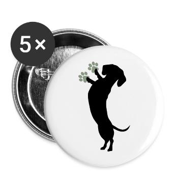 Adorable Dachshund Silhouette Design - Buttons large 2.2''/56 mm (5-pack) - white - Front